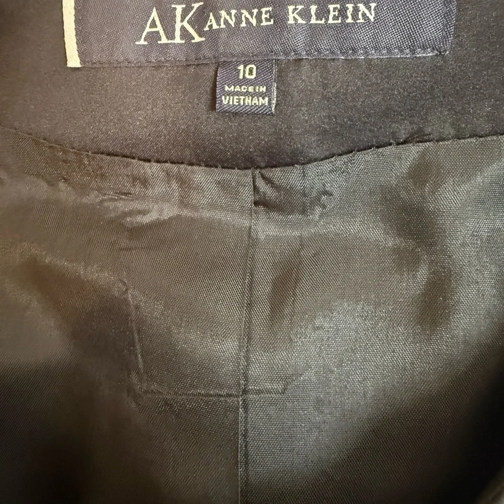 Anne Klein Black and Gray Blazer Tailored Suit Jacket